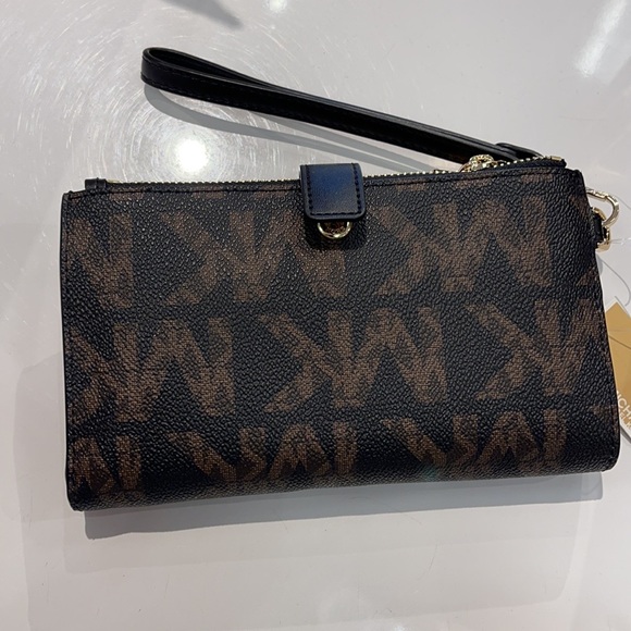 MICHAEL KORS LARGE DOUBLE ZIP WRISTLET WALLET BLK - Picture 12 of 16